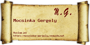 Mocsinka Gergely névjegykártya
